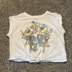 White cutoff tee size:xs